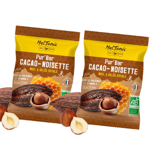 Pur’Bar Bio Meltonic – Barre énergétique Cacao/Noisette Miel & Gelée royale 50 g