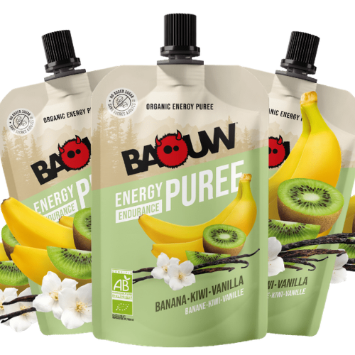 Purée énergétique Bio Baouw – Banane - Kiwi - Vanille - 90 g