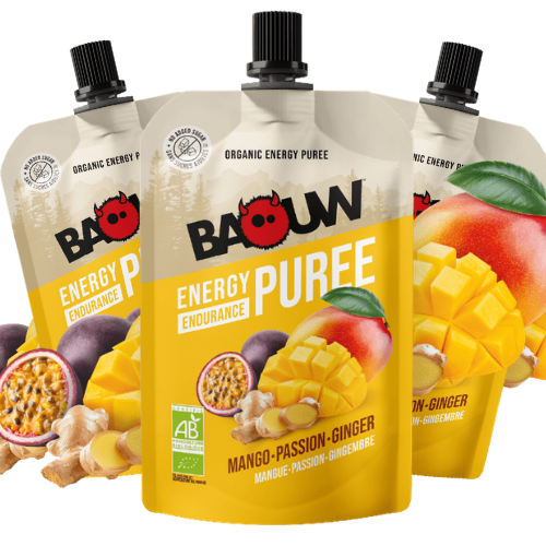 Purée énergétique Bio Baouw – Mangue - Passion - Gingembre - 90 g