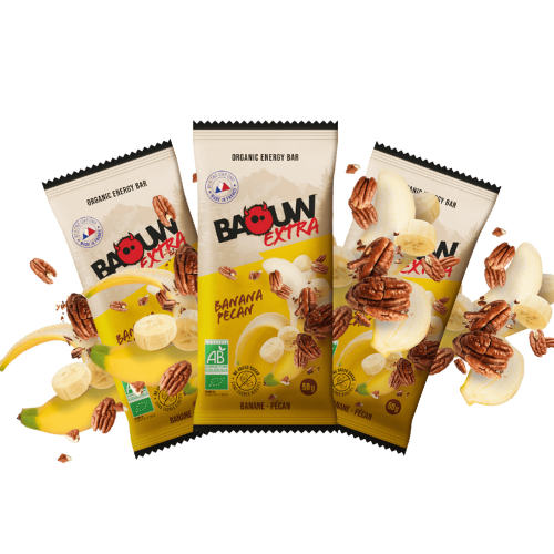 Barre énergétique Bio Baouw – Extra Energy Bar – Banane & Pécan 50 g