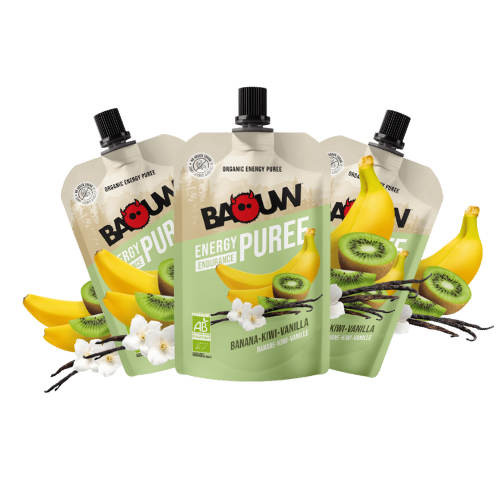 Purée énergétique Bio Baouw – Banane - Kiwi - Vanille - 90 g