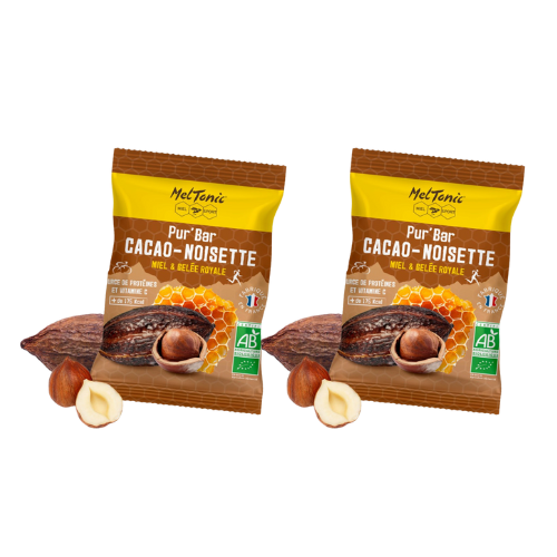 Pur’Bar Bio Meltonic – Barre énergétique Cacao/Noisette Miel & Gelée royale 50 g