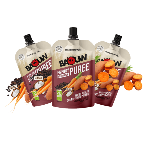 Purée énergétique Bio Baouw - Patate douce - Carotte - Poivre Timut - 90 g