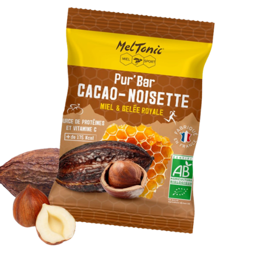 Pur’Bar Bio Meltonic – Barre énergétique Cacao/Noisette Miel & Gelée royale 50 g