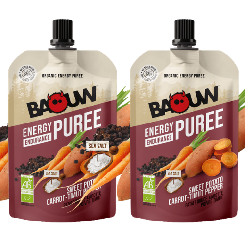 Purée énergétique Bio Baouw - Patate douce - Carotte - Poivre Timut - 90 g