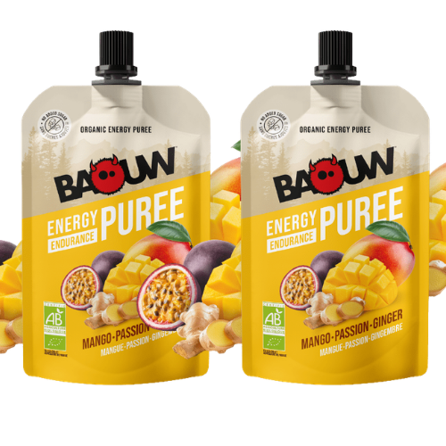 Purée énergétique Bio Baouw – Mangue - Passion - Gingembre - 90 g