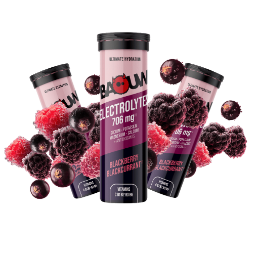 Pastilles Électrolytes Baouw – Mûre & Cassis - Tube de 10 pastilles