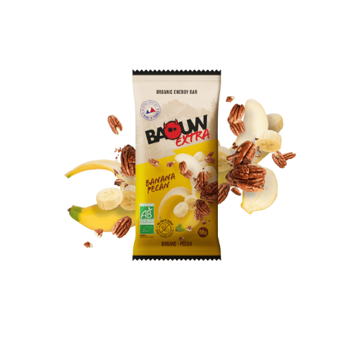 Barre énergétique Bio Baouw – Extra Energy Bar – Banane & Pécan 50 g