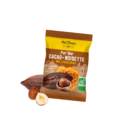 Pur’Bar Bio Meltonic – Barre énergétique Cacao/Noisette Miel & Gelée royale 50 g