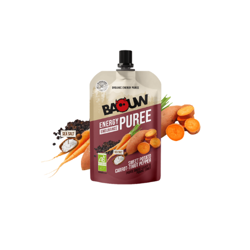 Purée énergétique Bio Baouw - Patate douce - Carotte - Poivre Timut - 90 g